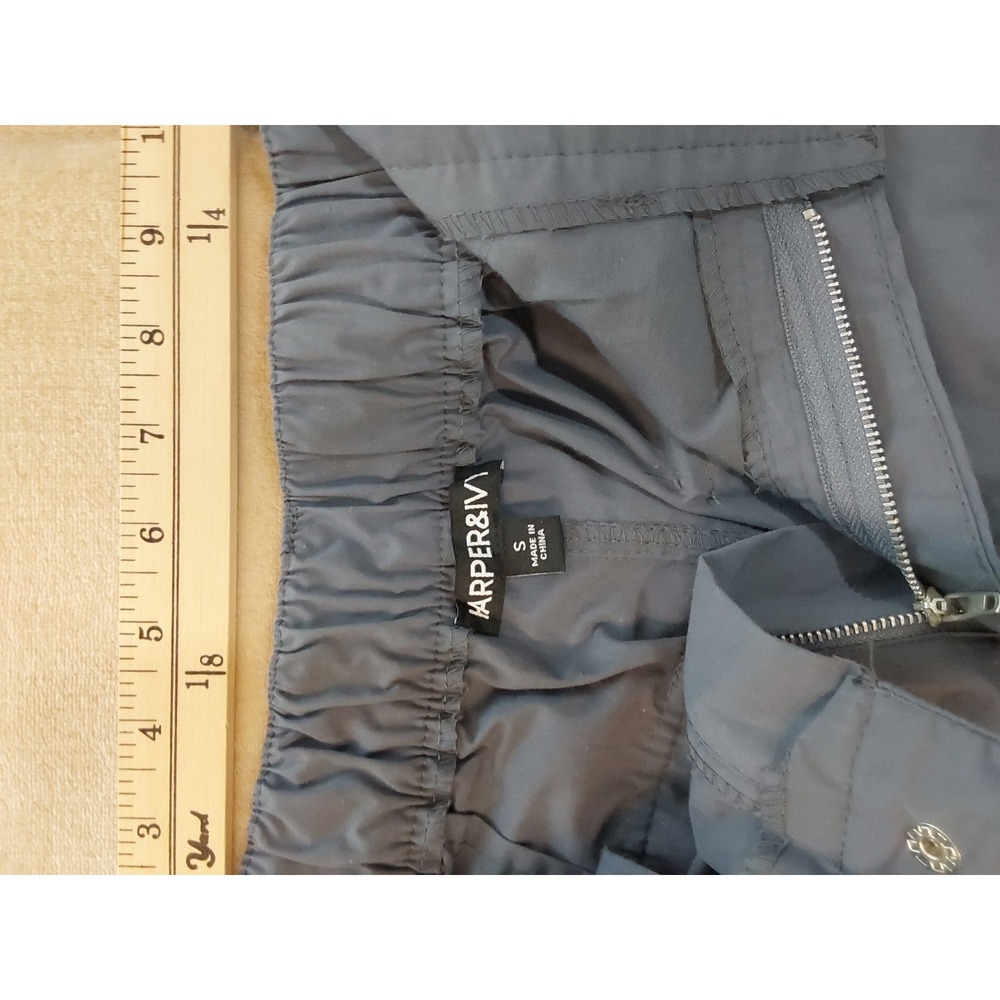 Harper & Ivy Cargo Jogger Pants Womens S Gray Blue Parachute Utility Y2K - Picture 12 of 16